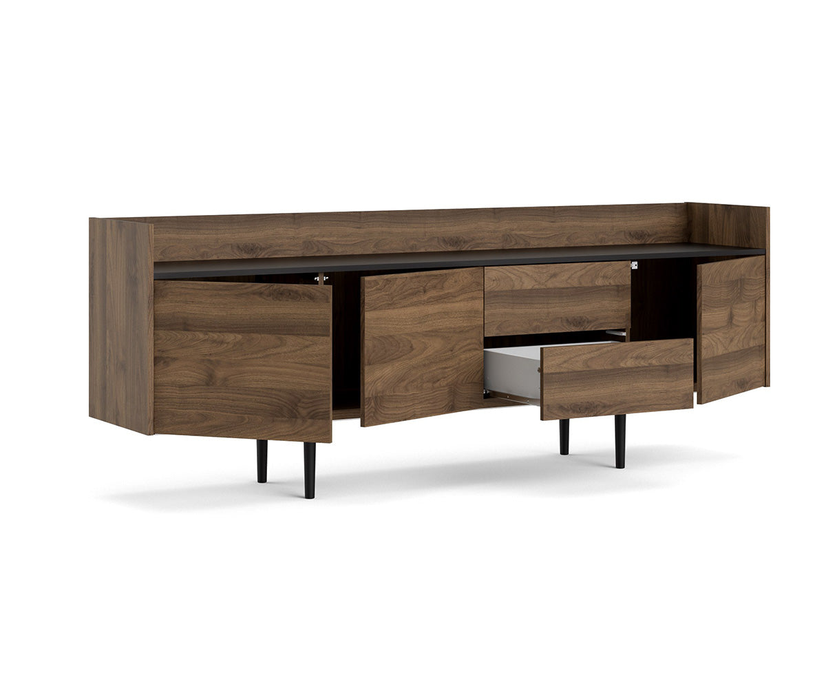 Unit Sideboard Schwarz Walnuss