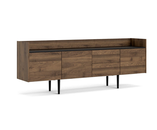 Unit Sideboard Schwarz Walnuss