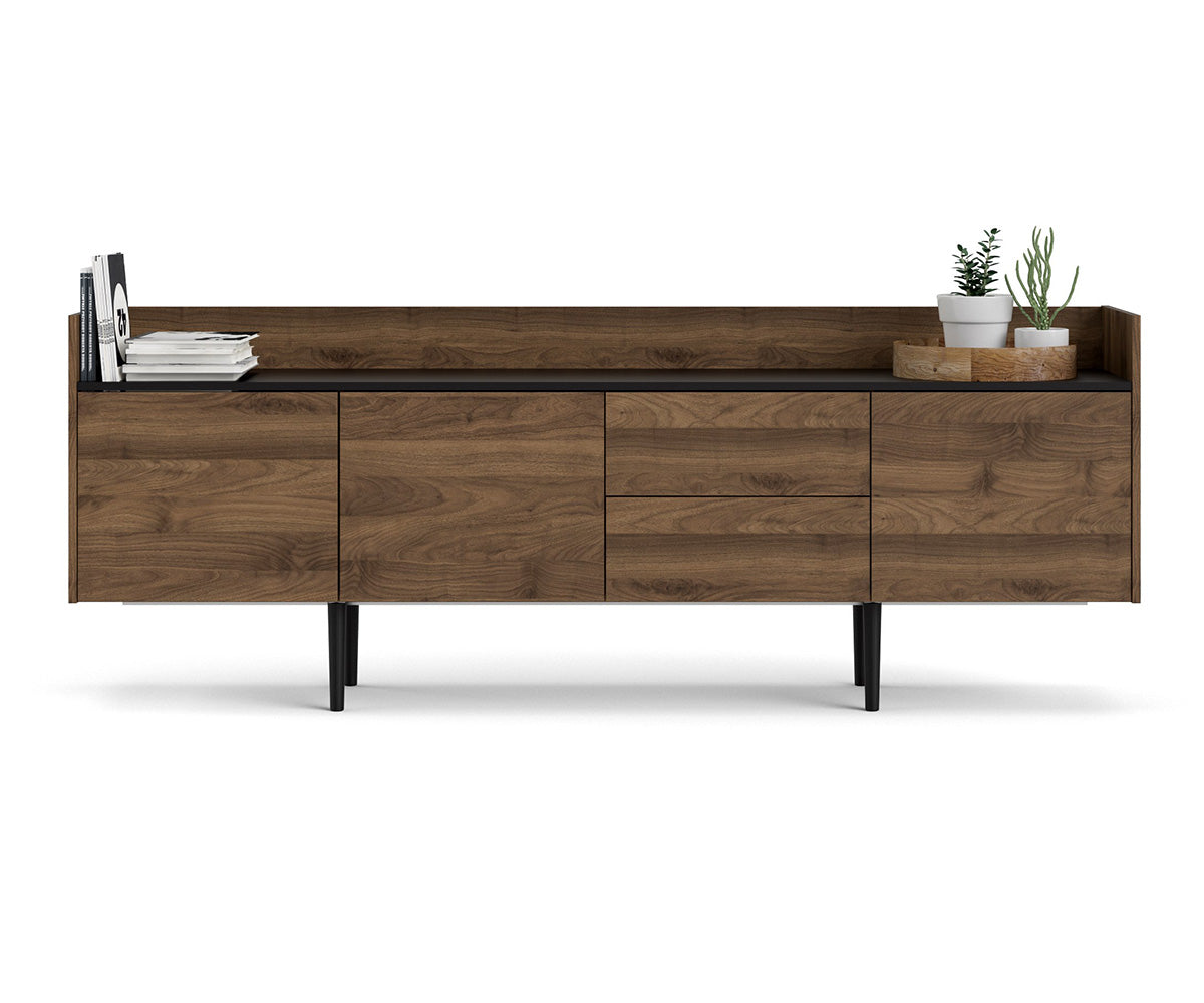 Unit Sideboard Schwarz Walnuss