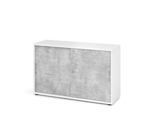 Texas Nine Schiebetürenschrank 2OH 120cm Weiß / Beton