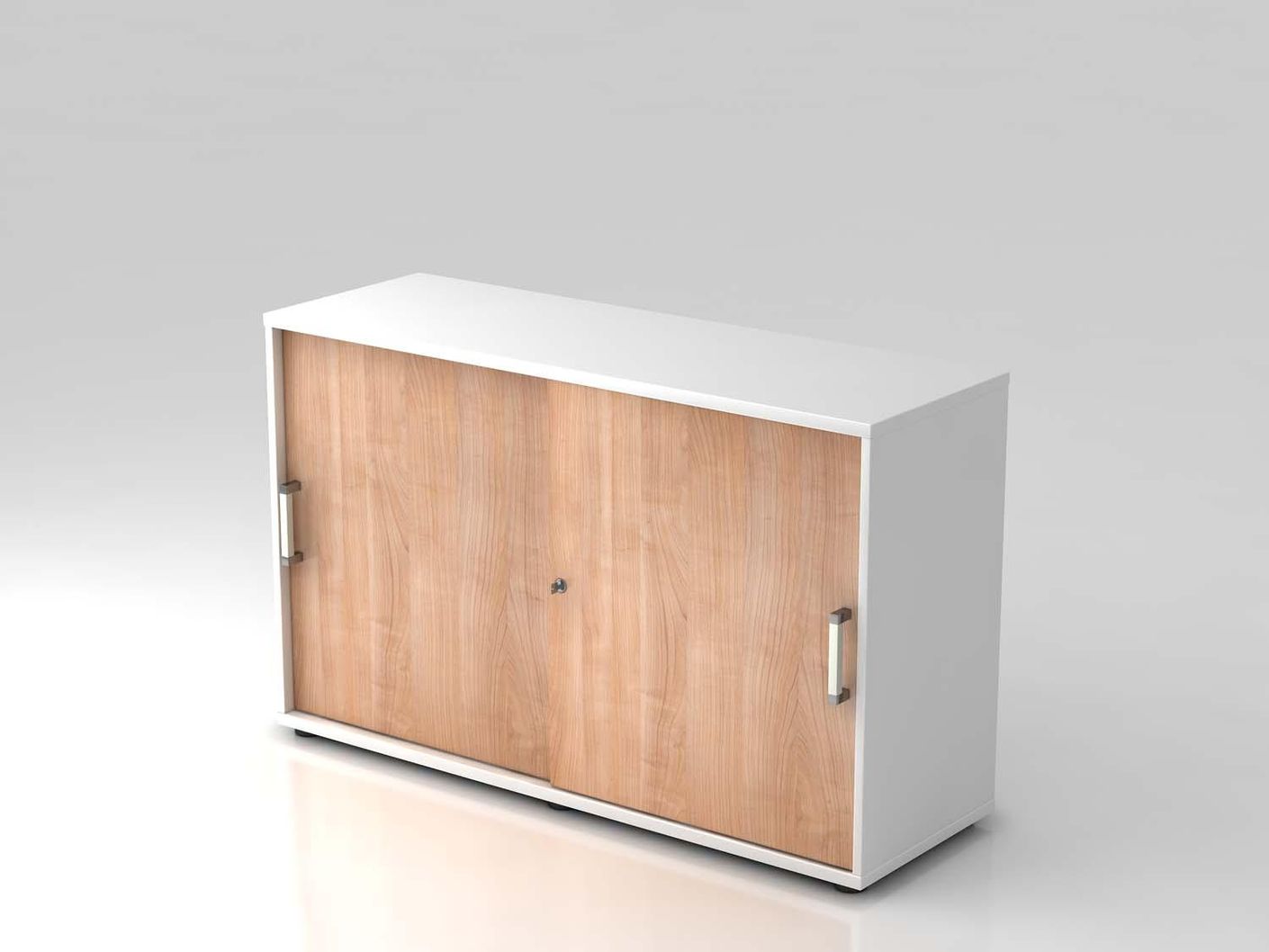 Texas Simple Basic Schiebetürenschrank 2OH 120cm Weiß / Nussbaum
