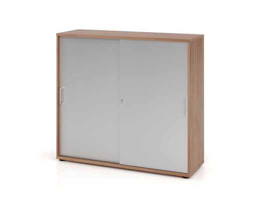 Texas Simple Basic Schiebetürenschrank 3OH 120cm Nussbaum / Silber