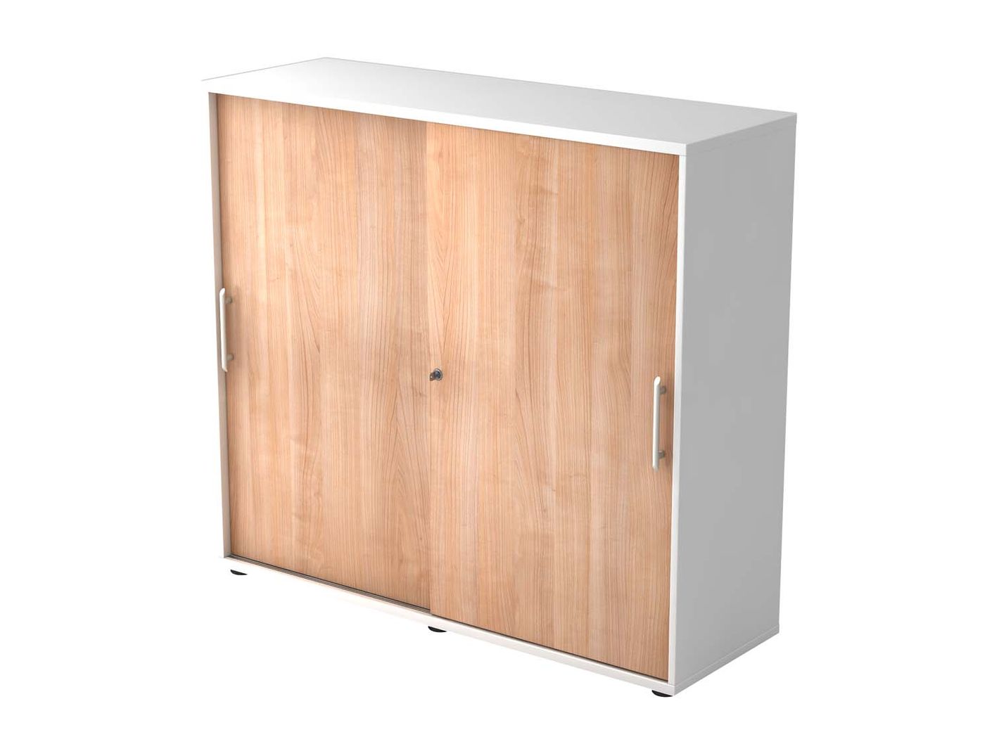 Texas Simple Basic Schiebetürenschrank 3OH 120cm Weiß / Nussbaum