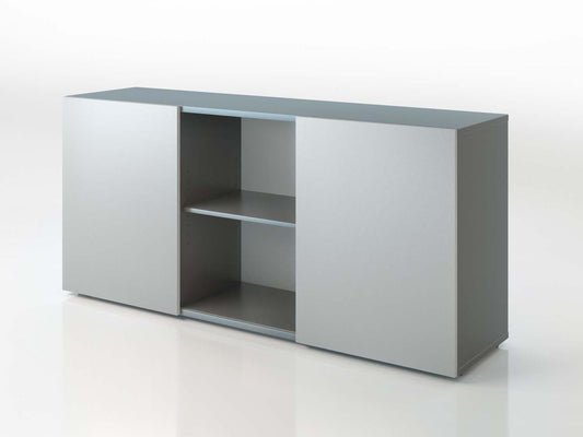 Sideboard 2OH mit Schwebetüren Graphit / Silber