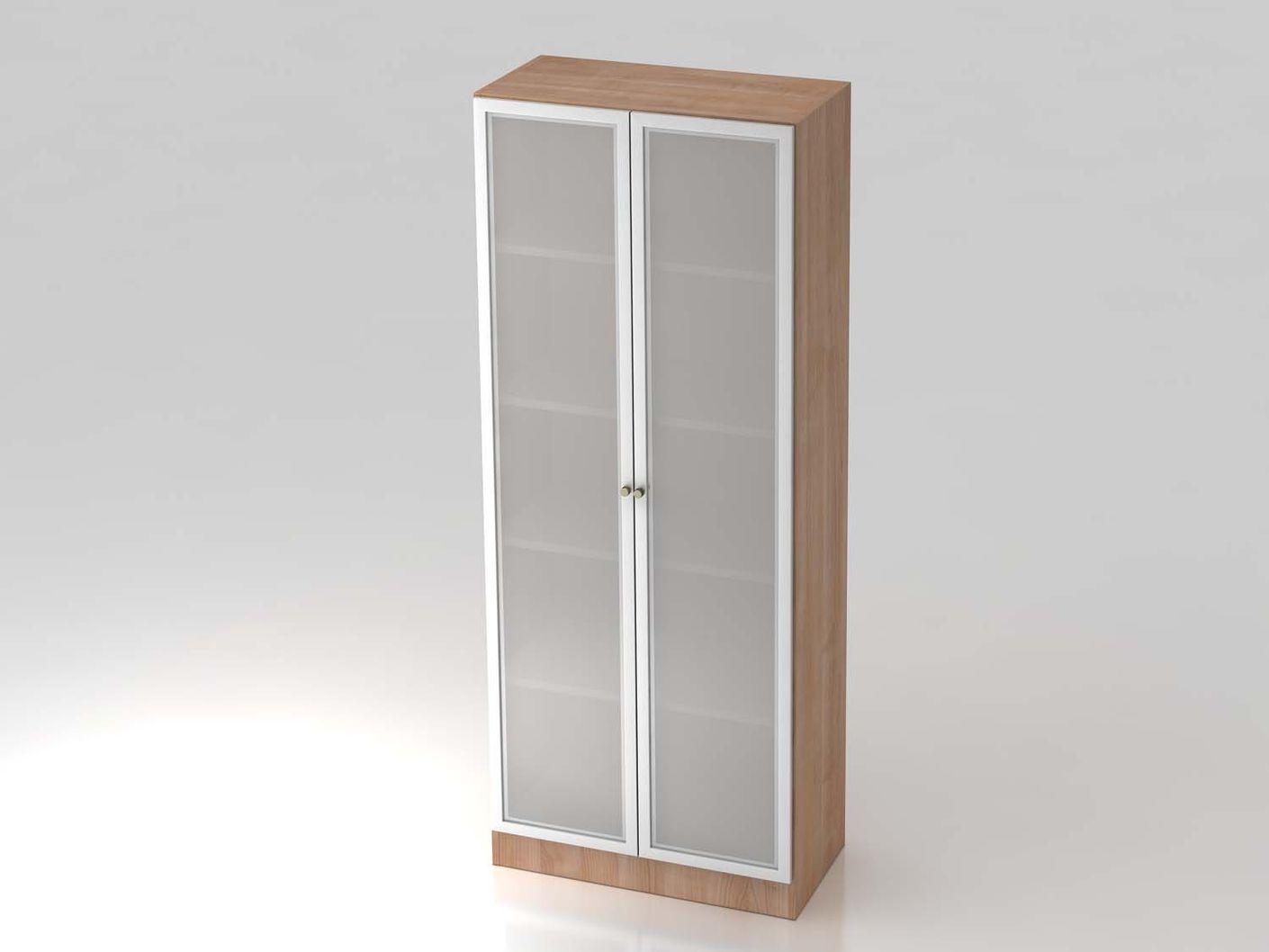 Texas Pro Solid Glastürenschrank 5OH 80cm Nussbaum / Silber