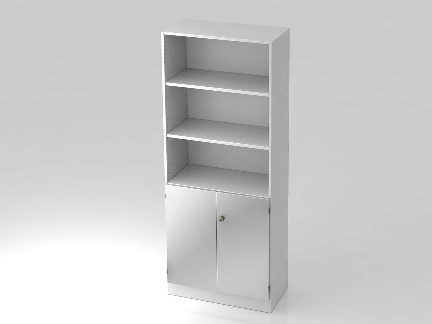 Texas Pro Solid Aktenschrank mit Türen 5OH abschließbar 80cm Weiß / Silber