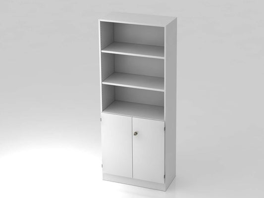Texas Pro Solid Aktenschrank mit Türen 5OH abschließbar 80cm Weiß