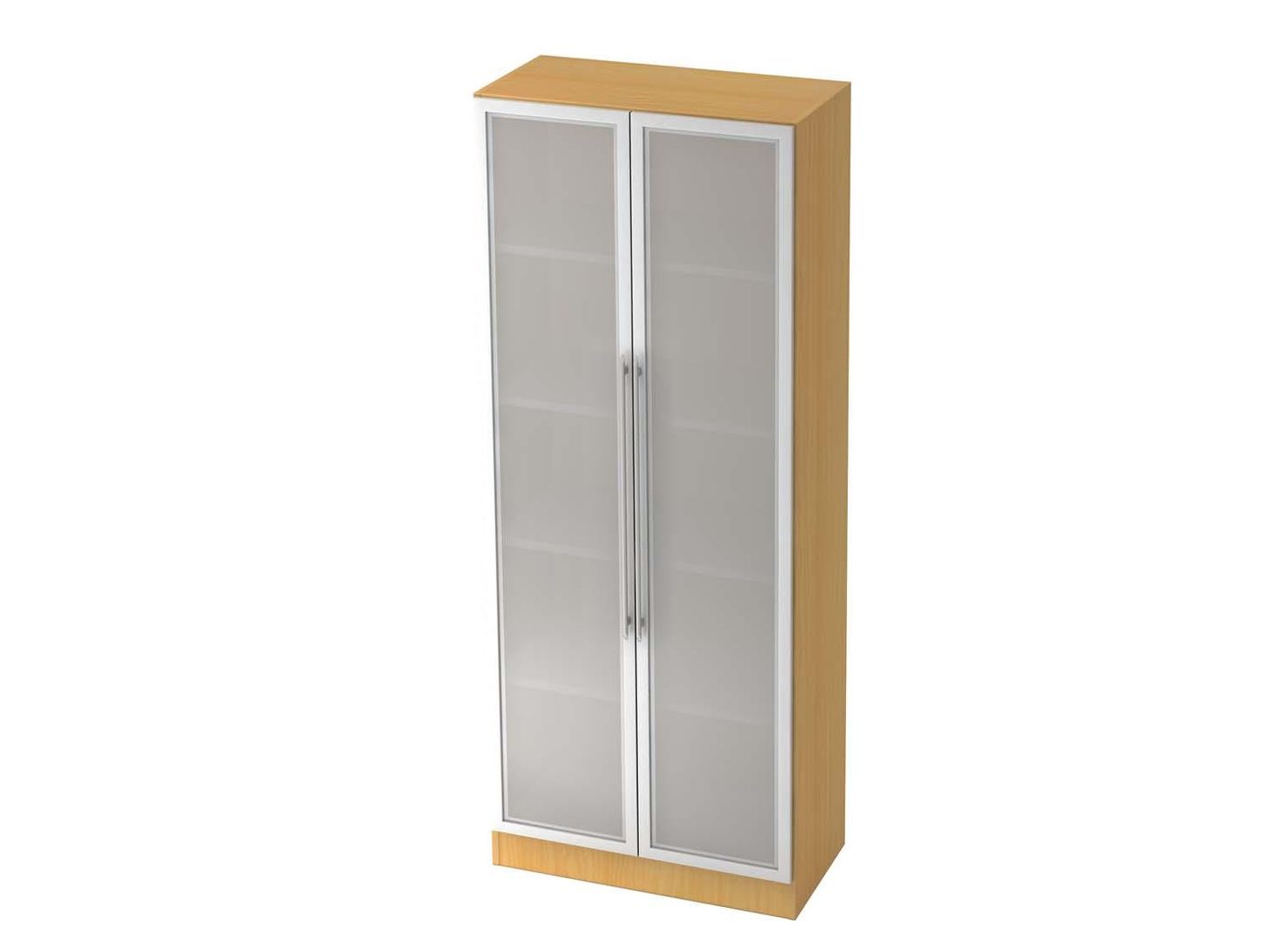 Texas Pro Solid Aktenschrank mit Glastüren 5OH 80cm Buche / Silber