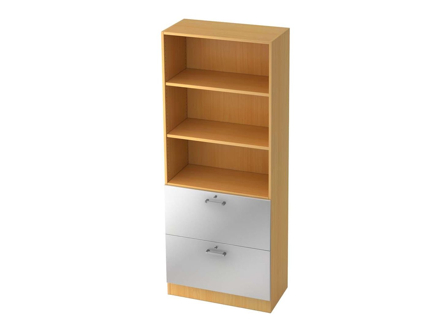 Texas Pro Solid Aktenschrank mit Hängeregister 5OH 80cm Buche / Silber