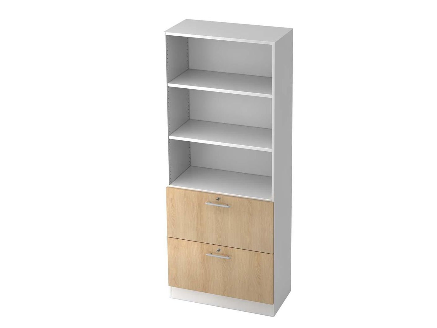 Texas Pro Solid Aktenschrank mit Hängeregister 5OH 80cm Weiß / Eiche