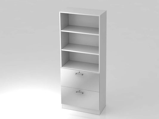 Texas Pro Solid Aktenschrank mit Hängeregister 5OH 80cm Weiß / Silber