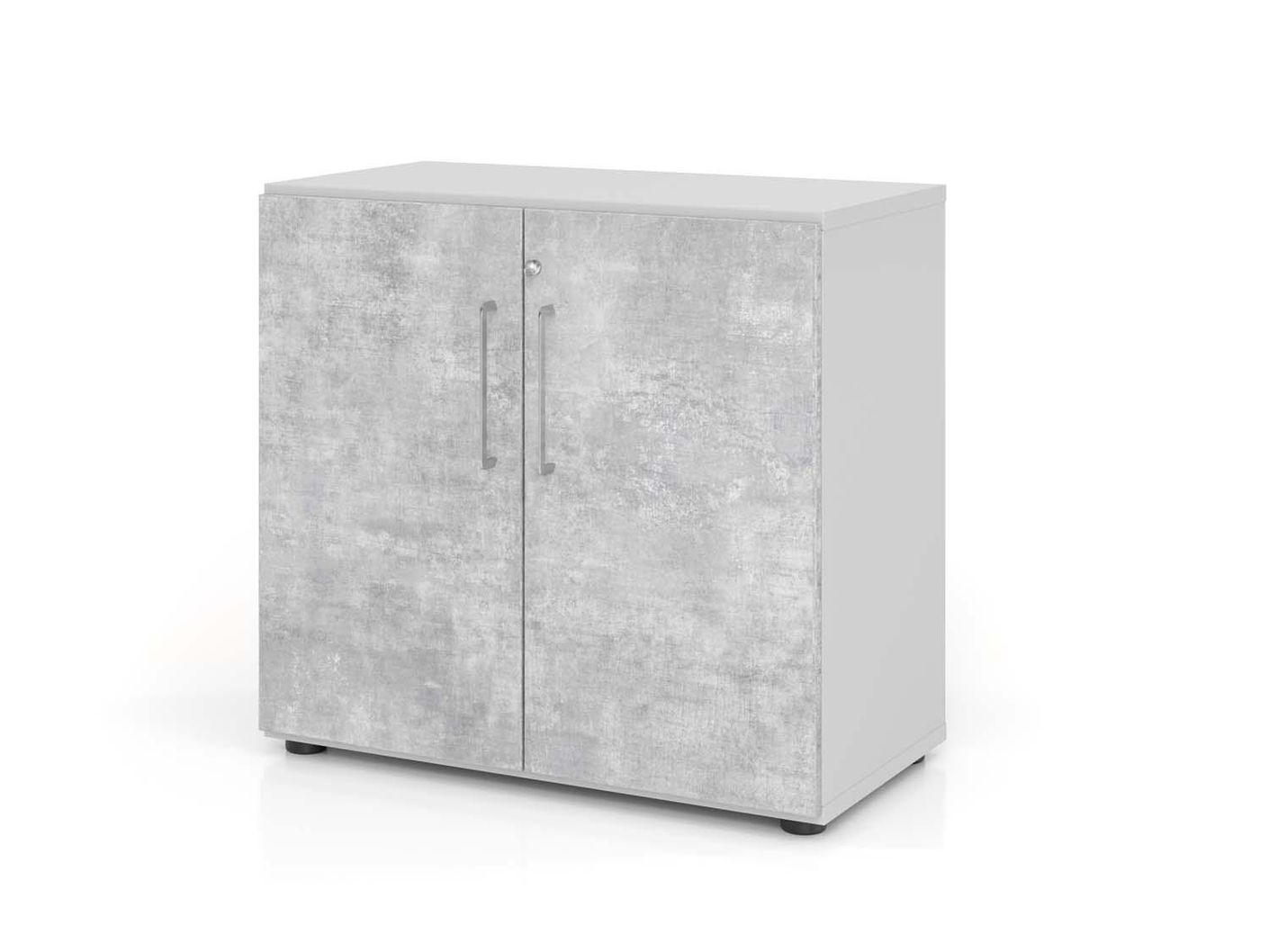 Texas Nine Aktenschrank 2OH mit Türen 80cm Grau / Beton