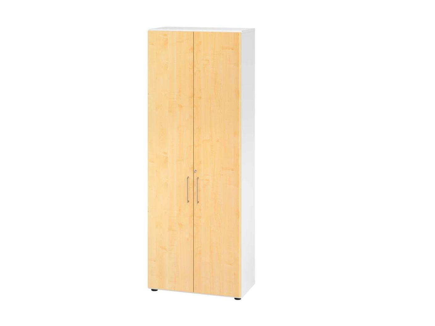 Texas Nine Aktenschrank 6OH mit Türen 80cm Weiß / Ahorn