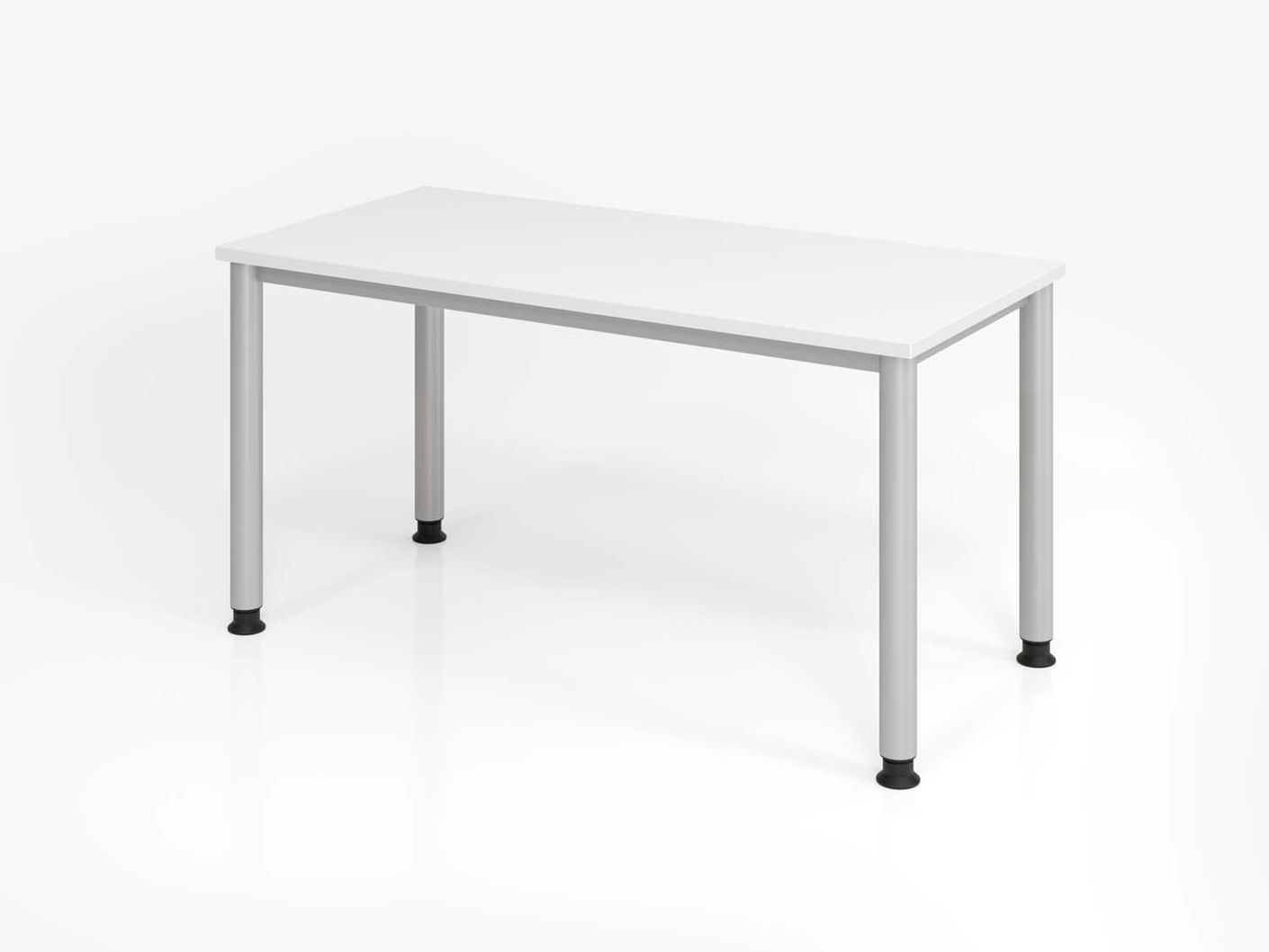 Mini Office Schreibtisch 140 x 67 cm Weiß / Silber