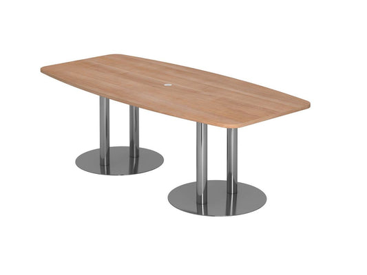 Kingston KT-Serie Konferenztisch bootsform 220 x 103/83 cm Nussbaum