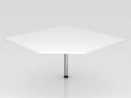 Anbauplatte trapezförmig 120 x 120 cm Weiß