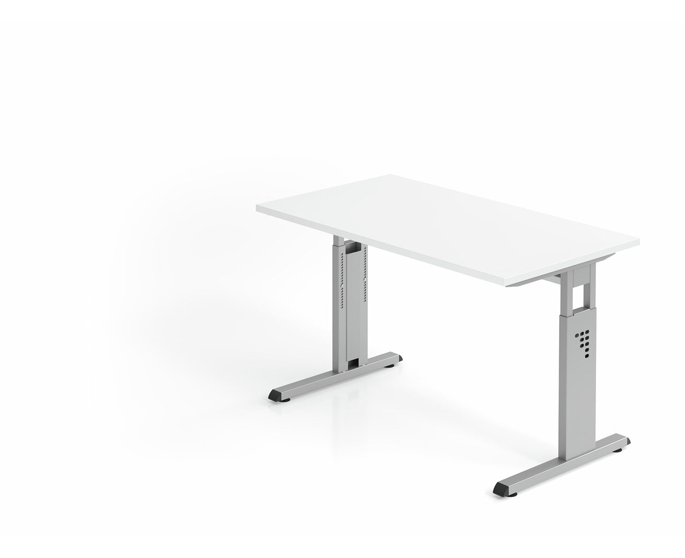 Mini-Office Schreibtisch O-Serie | 67 cm tief | inkl. Kabelwanne | C-Fuß | höheneinstellbar