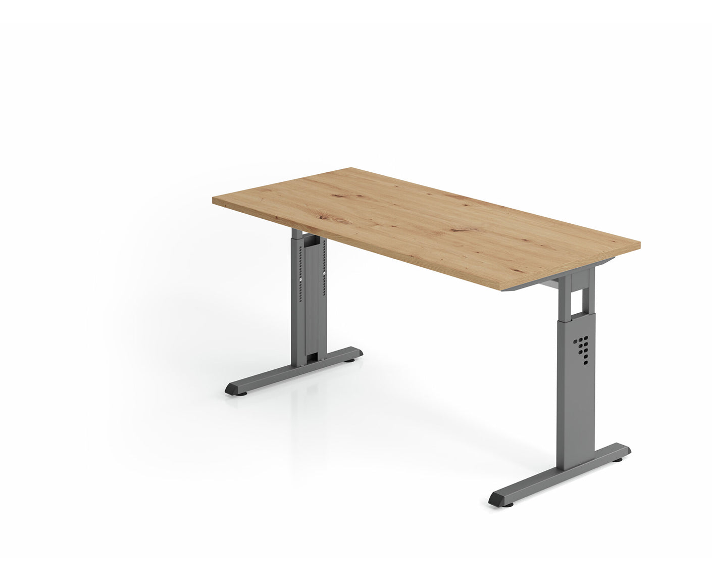 Mini-Office Schreibtisch O-Serie | 67 cm tief | inkl. Kabelwanne | C-Fuß | höheneinstellbar