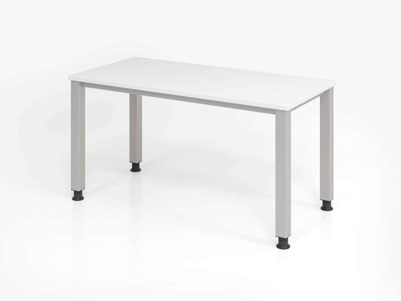 Mini Office Schreibtisch 140 x 67 cm Weiß / Silber