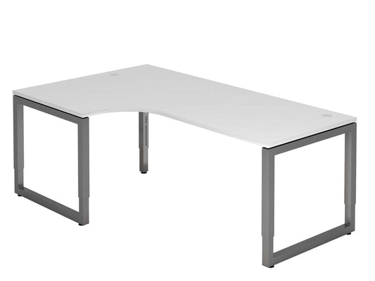 Rando R-Serie Schreibtisch 200 x 120 cm, manuell höheneinstellbar, Weiß