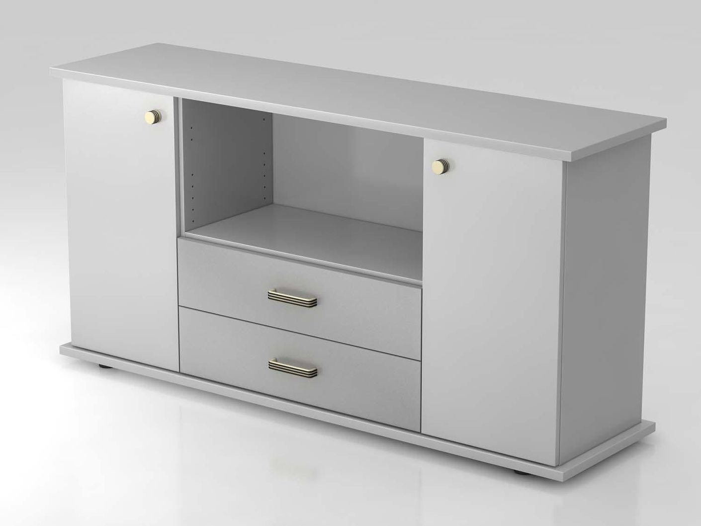 Sideboard 2OH mit Türen und Schubladen 166cm Grau