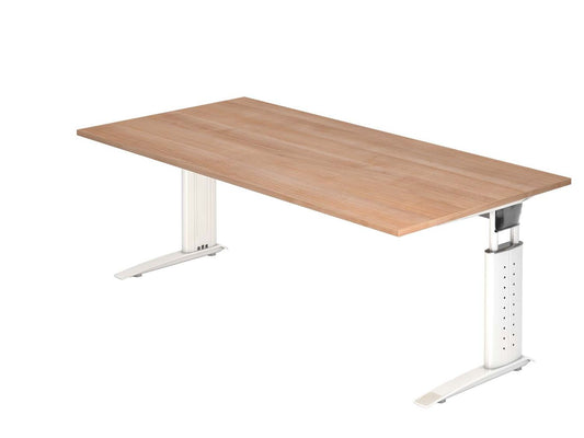 Urbana U-Serie Schreibtisch, manuell höheneinstellbar, Nussbaum