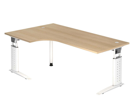 Urbana U-Serie Schreibtisch 200 x 120 cm, manuell höheneinstellbar, Eiche
