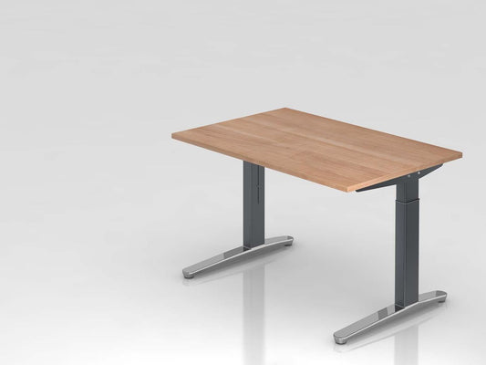 Chicago Five XB-Serie Schreibtisch, manuell höheneinstellbar, Nussbaum