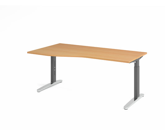 Freiformtisch XB-Serie | inkl. Kabelwanne | C-Fuß | höheneinstellbar