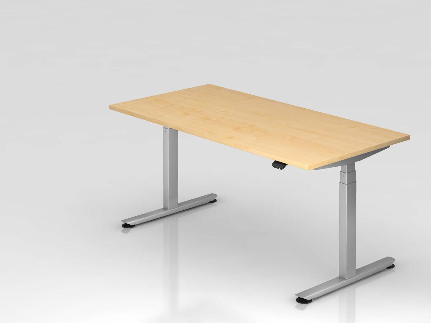Taos Three XDLB-Serie Schreibtisch mit Bluetooth, elektrische Höhenverstellung, Ahorn