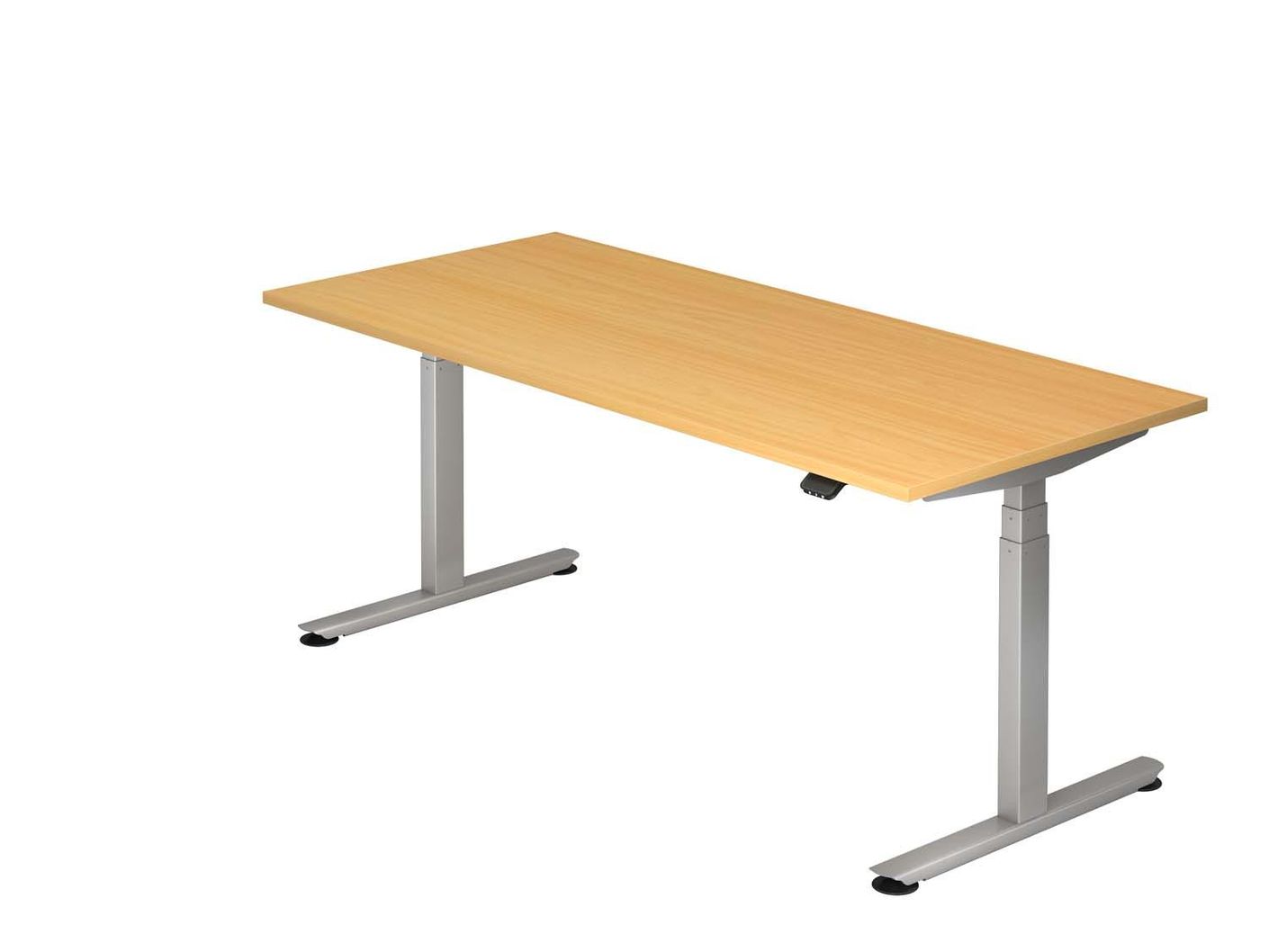 Taos Three XDLB-Serie Schreibtisch mit Bluetooth, elektrische Höhenverstellung, Buche