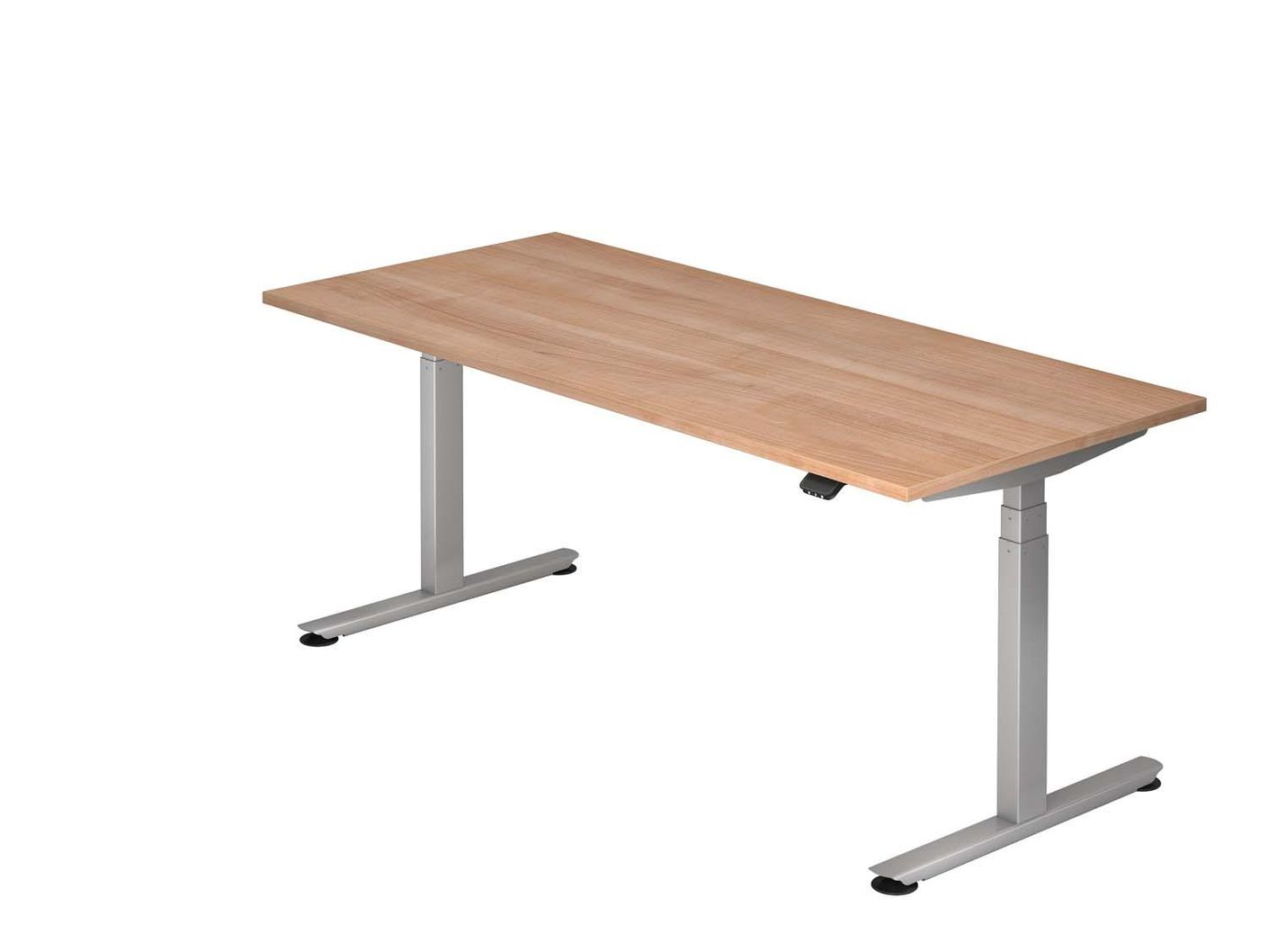 Taos Three XDLB-Serie Schreibtisch mit Bluetooth, elektrische Höhenverstellung, Nussbaum