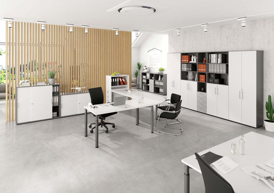 York Y-Serie Komplettbüro 12-teilig Graphit / Weiß