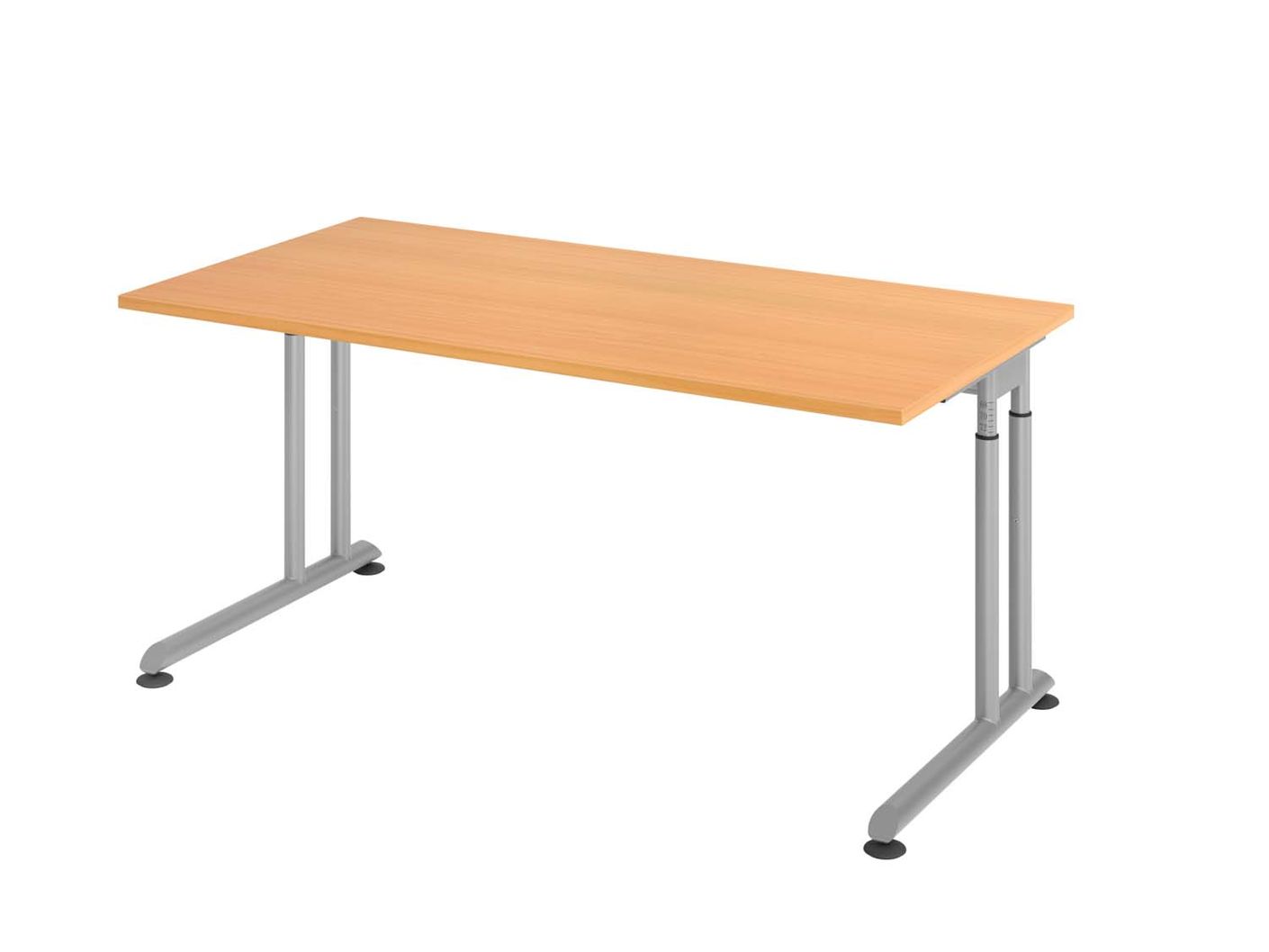 Zibo Z-Serie Schreibtisch, manuell höheneinstellbar,  C-Fuß Gestell, Länge 80 - 180 cm