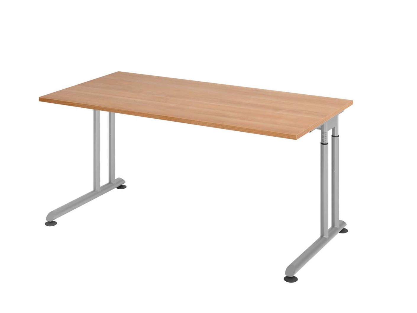 Zibo Z-Serie Schreibtisch, manuell höheneinstellbar,  C-Fuß Gestell, Länge 80 - 180 cm