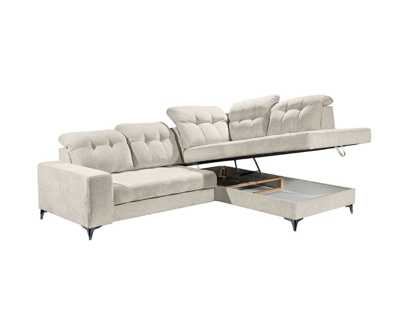 Varadero Ecksofa 289 x 220 cm, mit verstellbaren Kopfstützen & elektrischer Sitztiefenverstellung