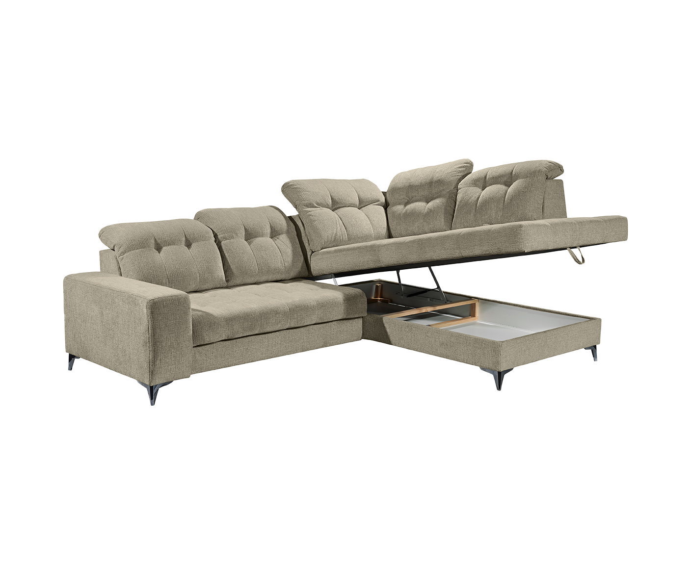 Varadero Ecksofa 289 x 220 cm, mit verstellbaren Kopfstützen & elektrischer Sitztiefenverstellung