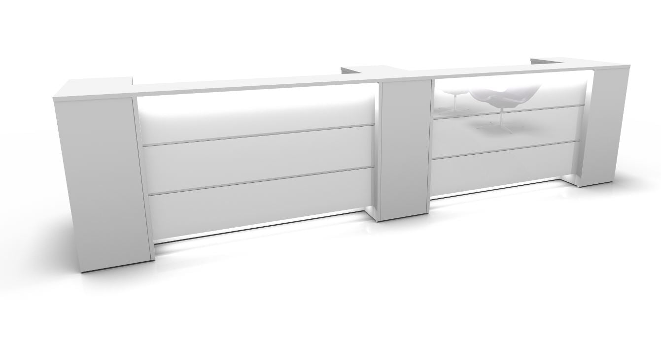 Manhattan Empfangstheke 440 cm Weiß