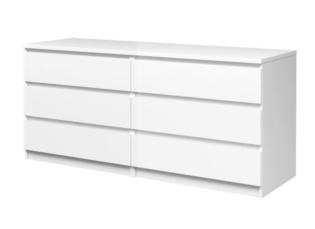 Doppelkommode NAIA Kommode Anrichte Sideboard Weiß Hochglanz