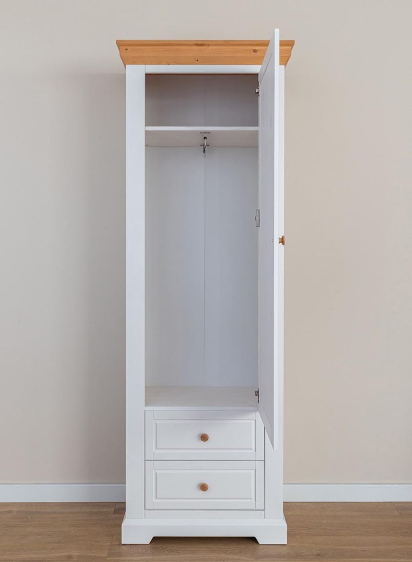 Marone Elite Garderobenschrank Weiß/Kiefer