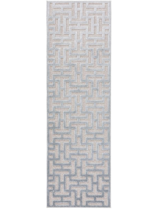 Viskoseteppich Läufer Woody 67x210 cm Hellgrau