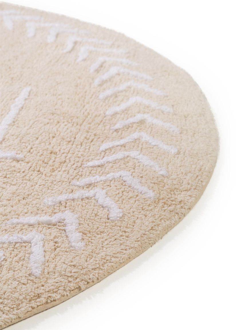Waschbarer Kinderteppich Inka Ø 150 cm rund Beige