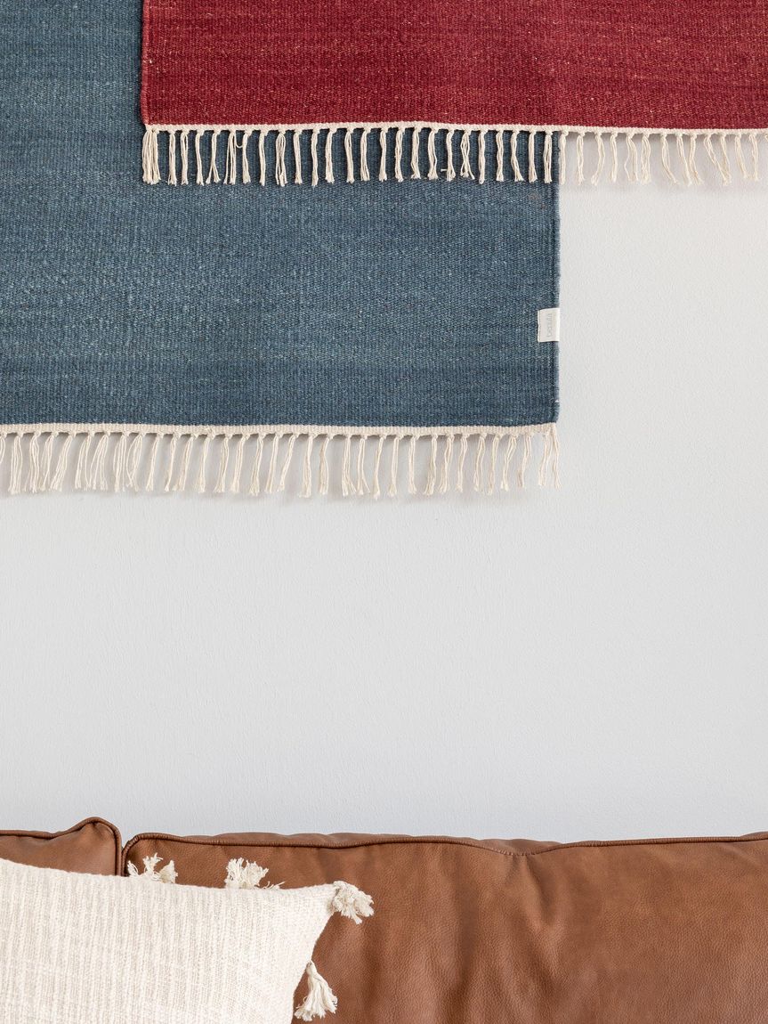 Wollteppich Mala 200x300 cm Dunkelrot