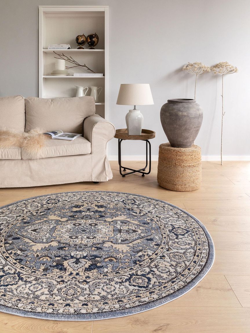 Teppich Sinan Ø 160 cm rund Dunkelgrau