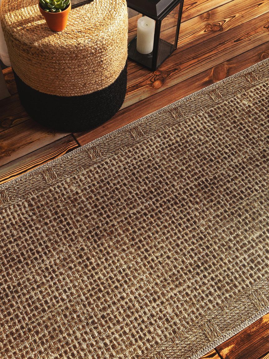 In- & Outdoor Teppich Läufer Kenya 80x250 cm Creame / Beige