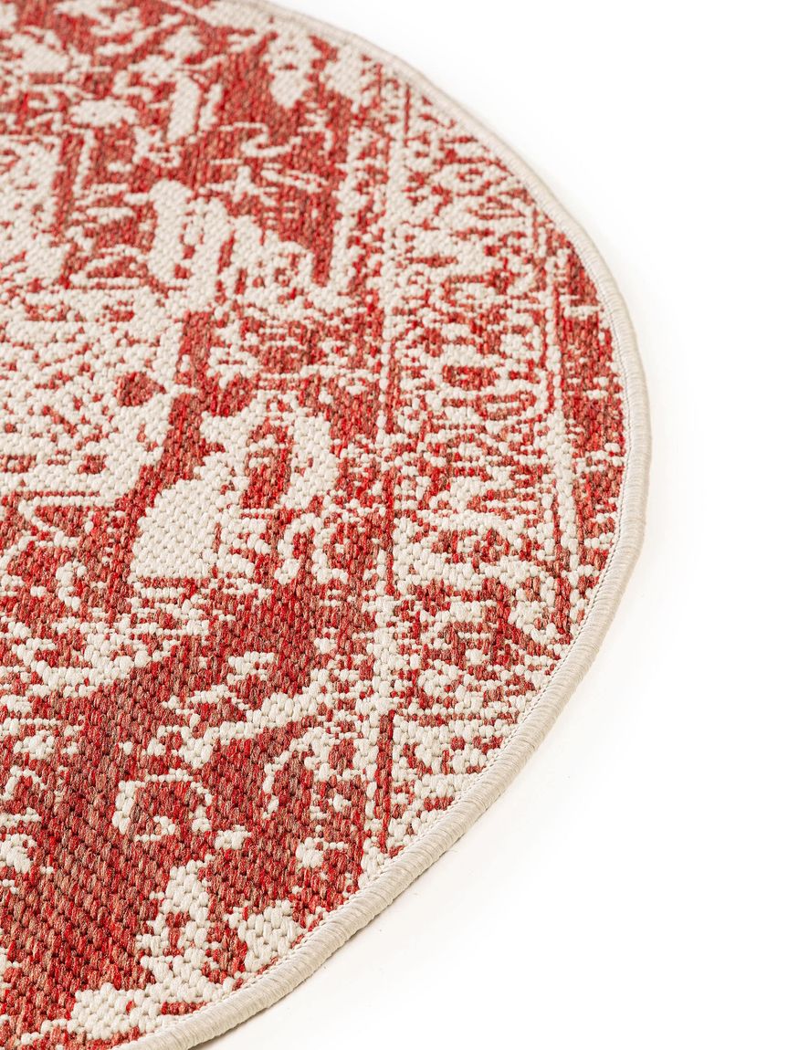 Wendeteppich Terrazzo Ø 120 cm rund Beige / Rot