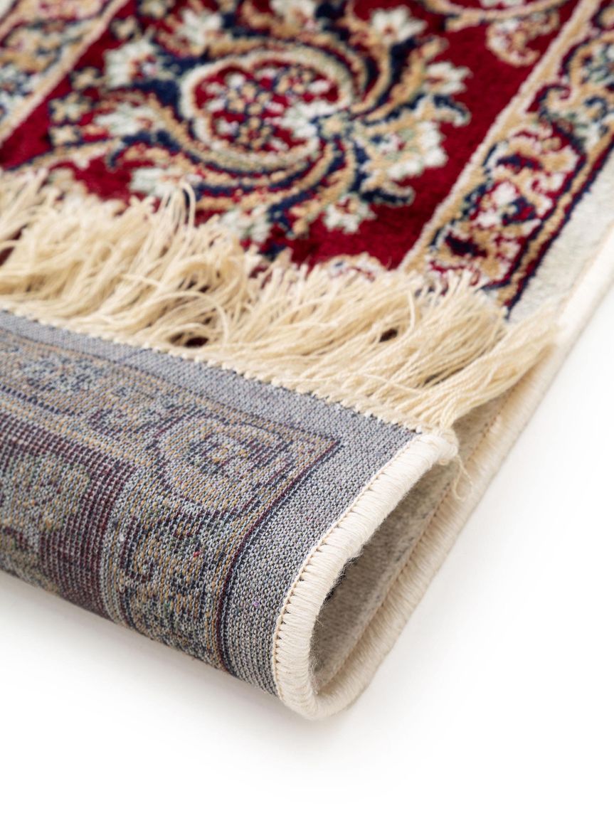 Viskoseteppich Lori Beige / Rot