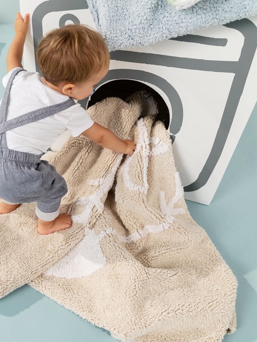Waschbarer Kinderteppich Inka Beige