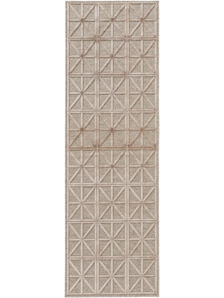 Viskoseteppich Läufer North 67x210 cm Beige / Hellbraun