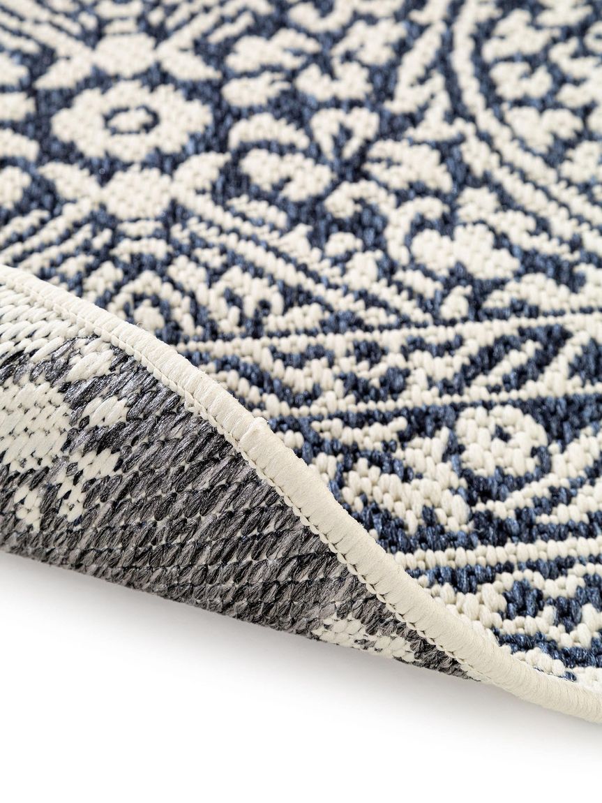 Wendeteppich Terrazzo Ø 120 cm rund Grau / Blau
